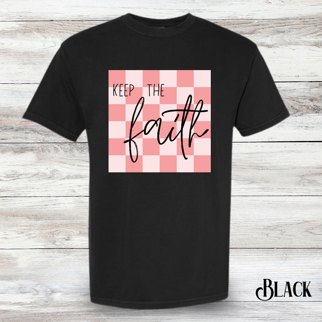 Keep The Faith Checkered Tee - Adult