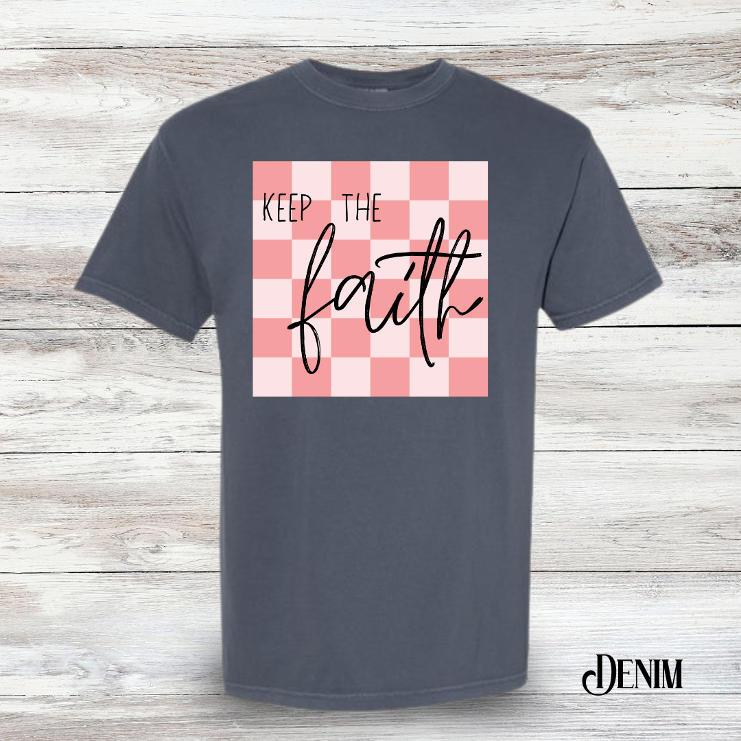 Keep The Faith Checkered Tee - Adult