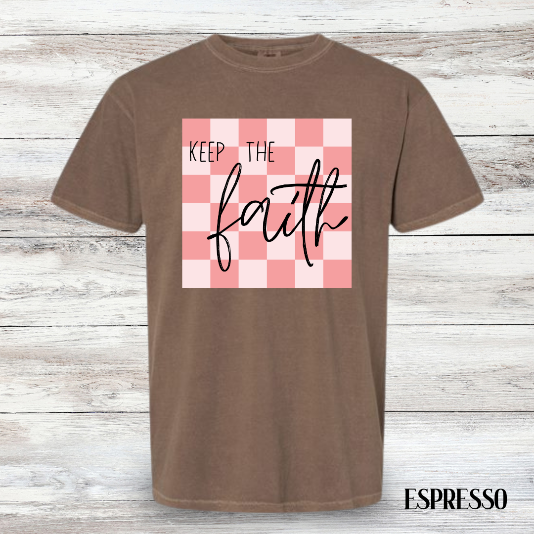 Keep The Faith Checkered Tee - Adult