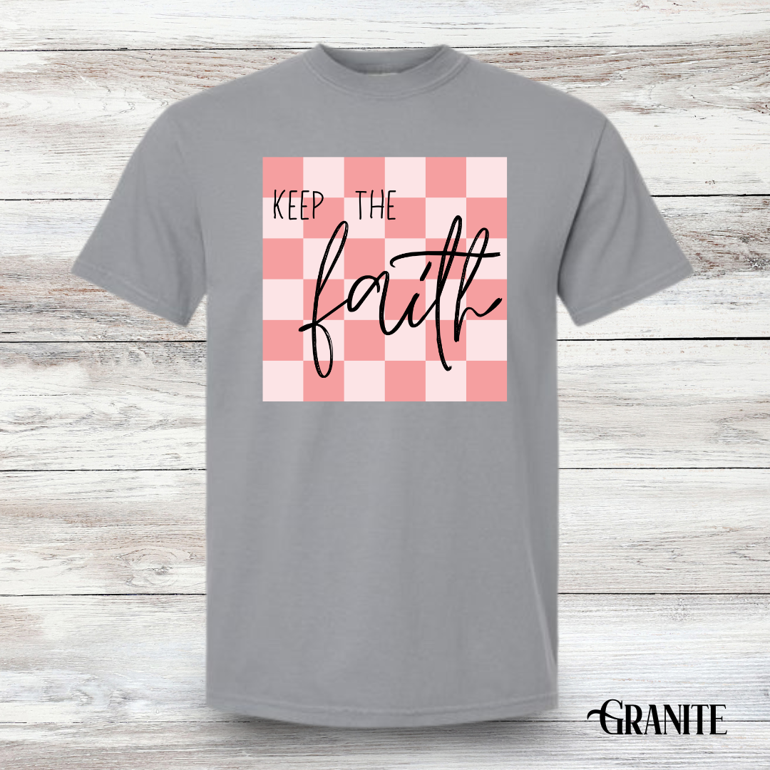 Keep The Faith Checkered Tee - Adult