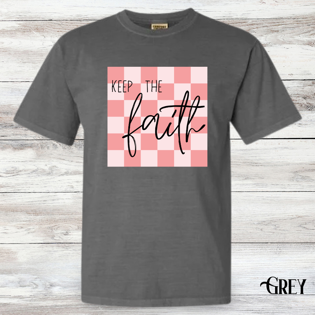 Keep The Faith Checkered Tee - Adult