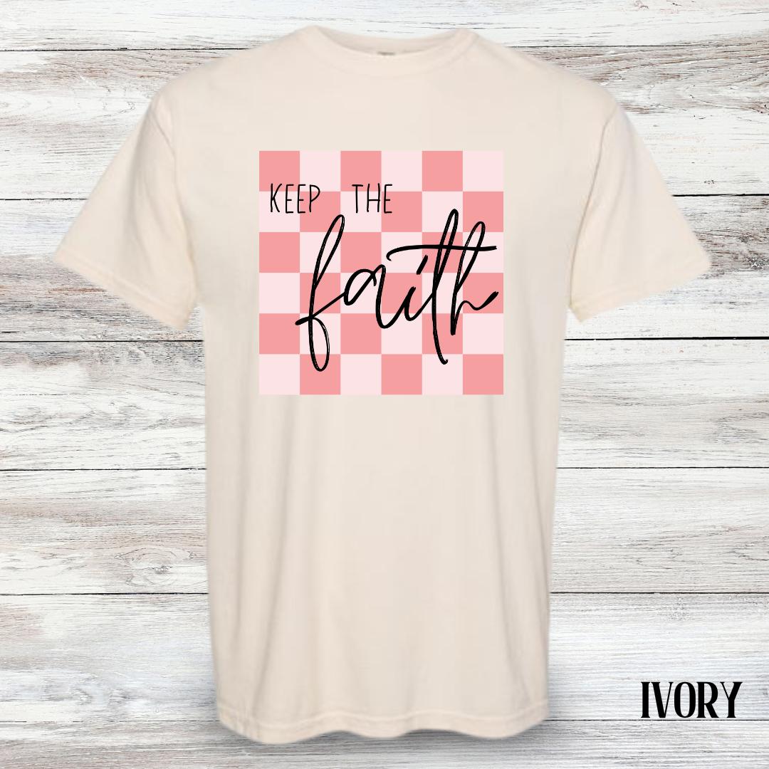 Keep The Faith Checkered Tee - Adult