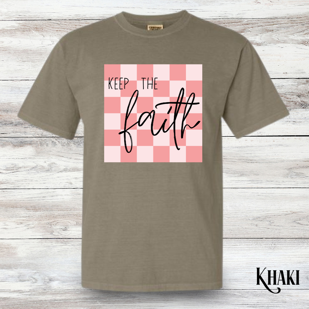 Keep The Faith Checkered Tee - Adult