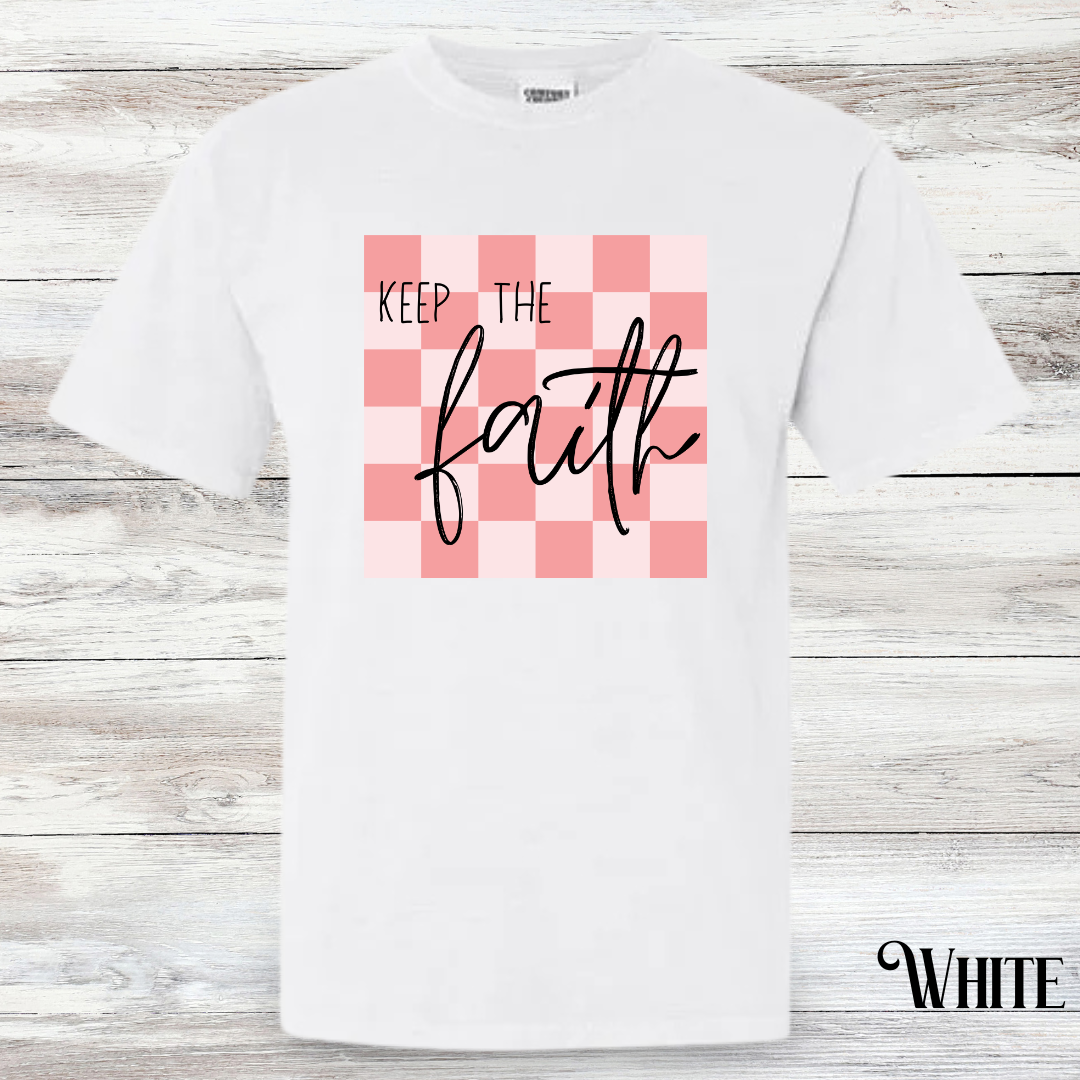 Keep The Faith Checkered Tee - Adult