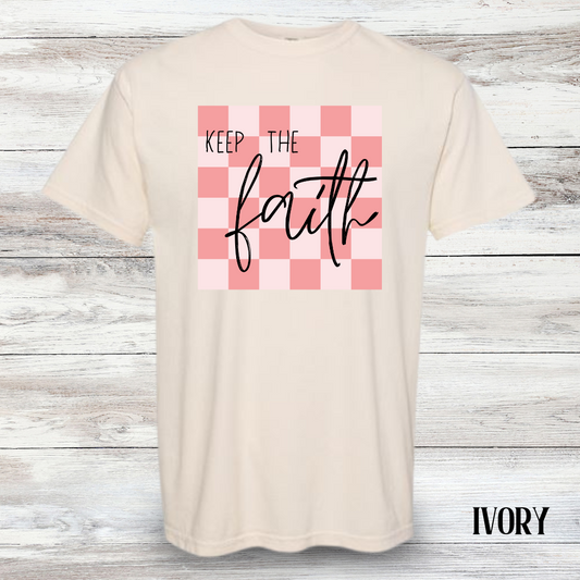 Keep The Faith Checkered Tee - Adult