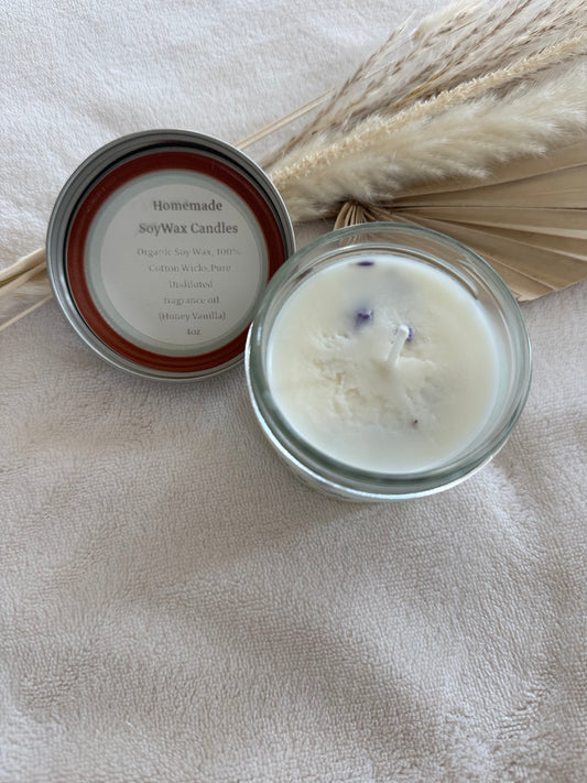 Homemade Soy Wax Candle - Honey Vanilla